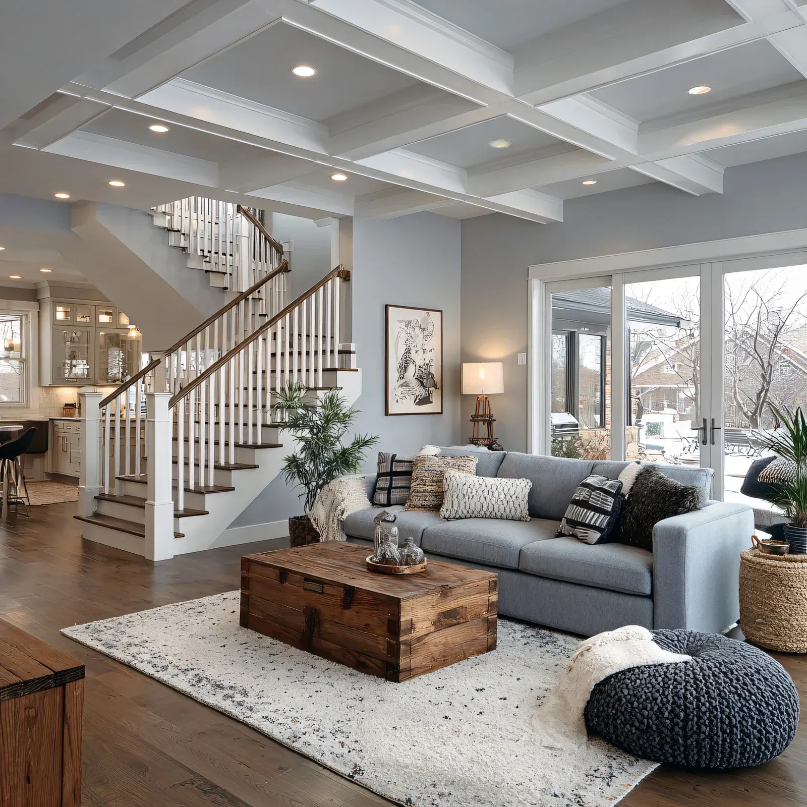 Small bathroom with a white tub, toilet, and a speckled gray and black tiled shower area.