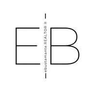 A black and white silhouette of a city skyline in a circle.