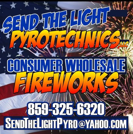 An ad for send the light pyrotechnics consumer wholesale fireworks