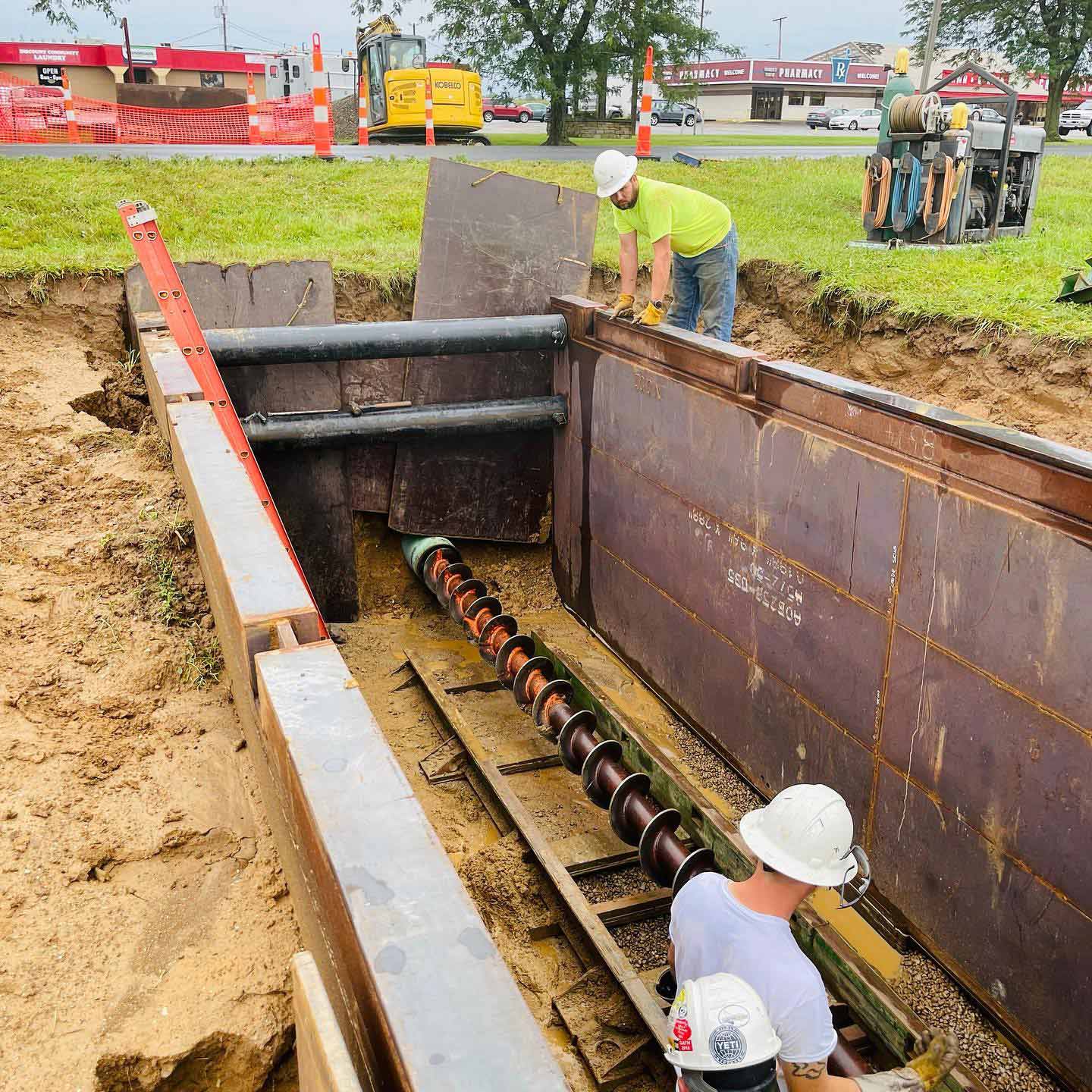 Installing storm sewer system — Massillon, OH — Bachtel Excavating Inc.