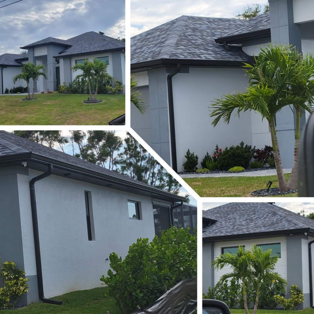 Collage images of a modern house with gutter — St. Cloud, FL — MJ’s Home Solutions LLC
