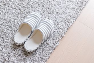 slipper on a carpet
