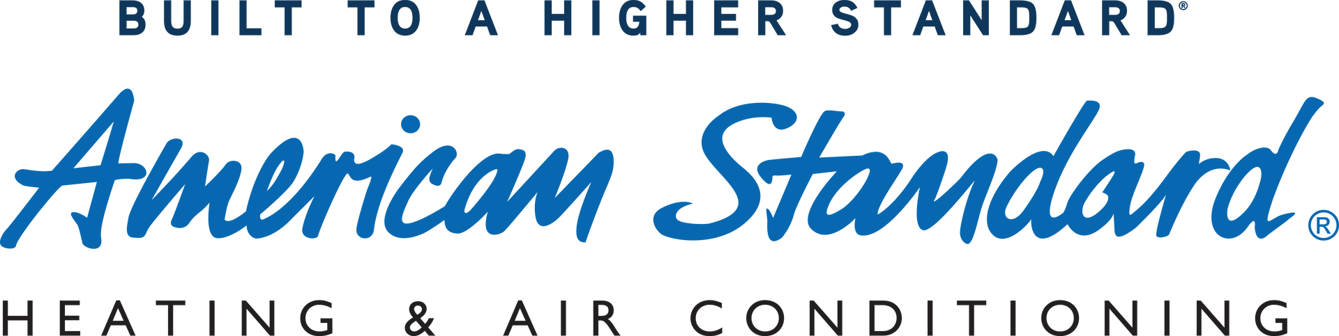 American Standard logo with blue script and the tagline “Built to a Higher Standard”