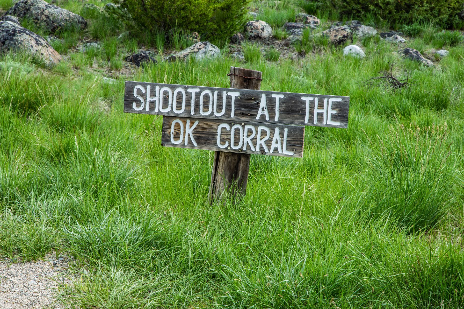 The sign for hole 15, the OK Corral