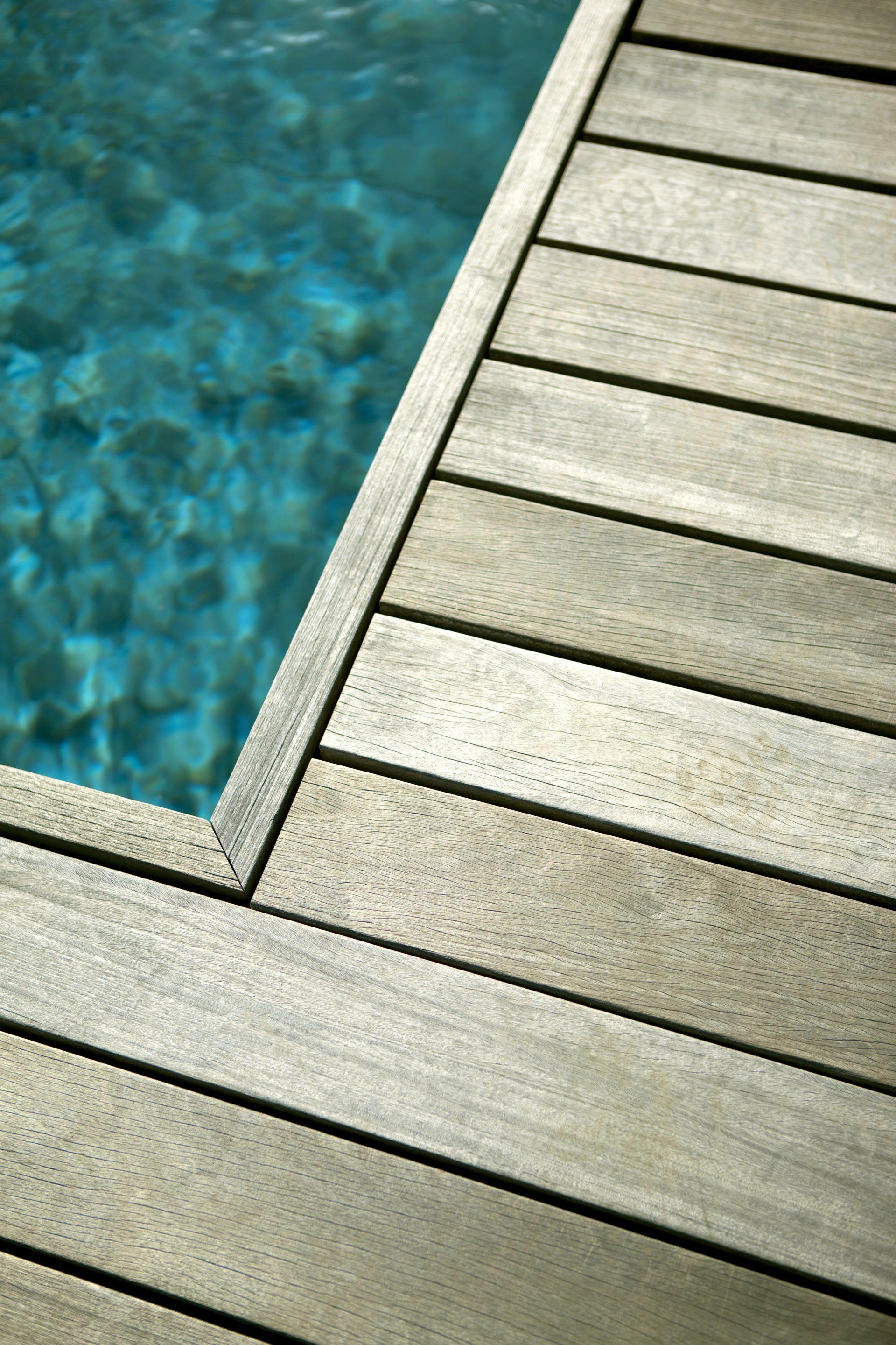 Outdoor pool with decking