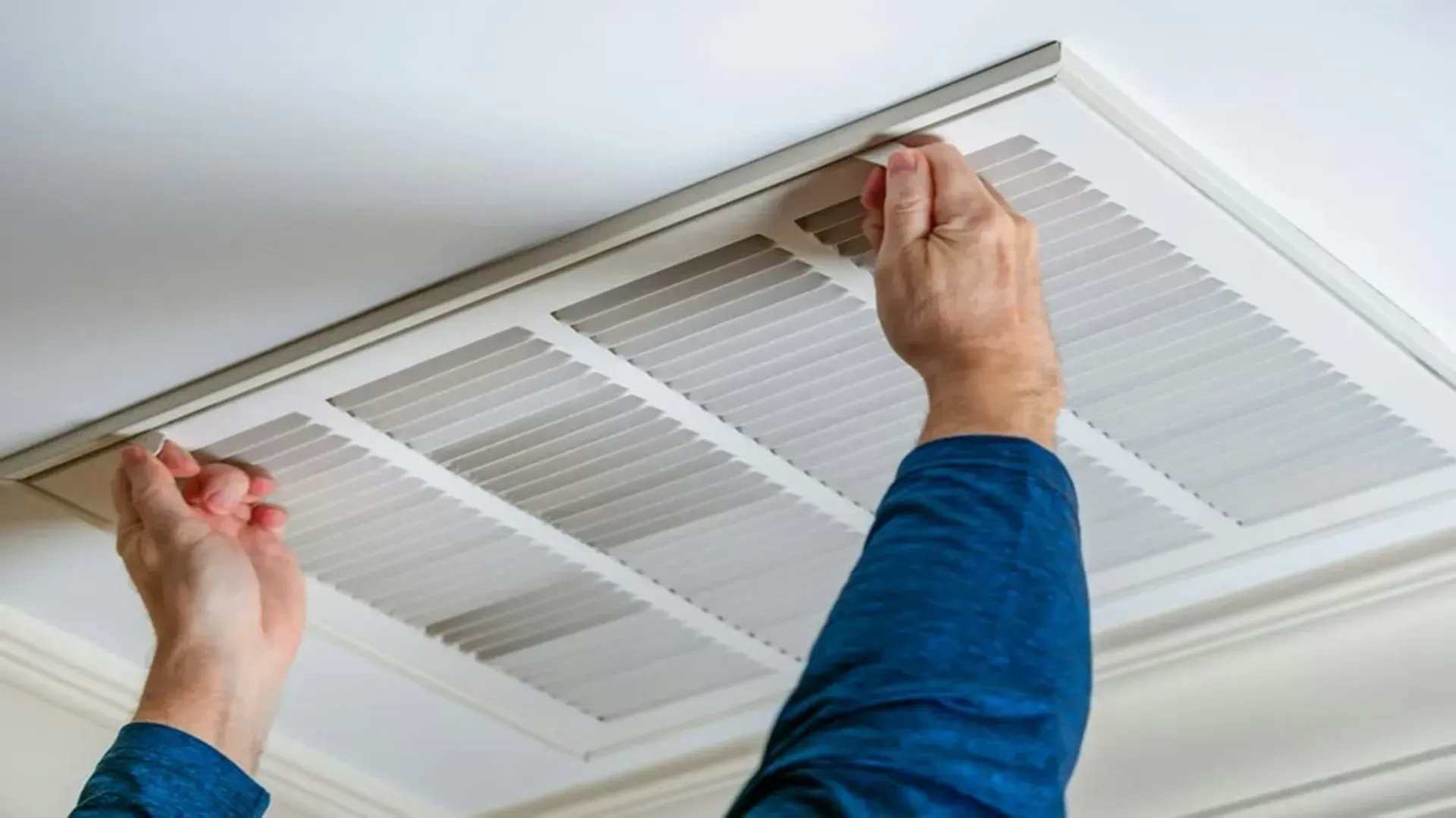 Cleaning the air vents in a house