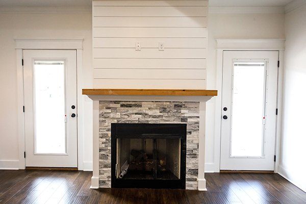 White Plank Shiplap Style Fireplace — Thatcher, AZ — Woodside Construction, LLC