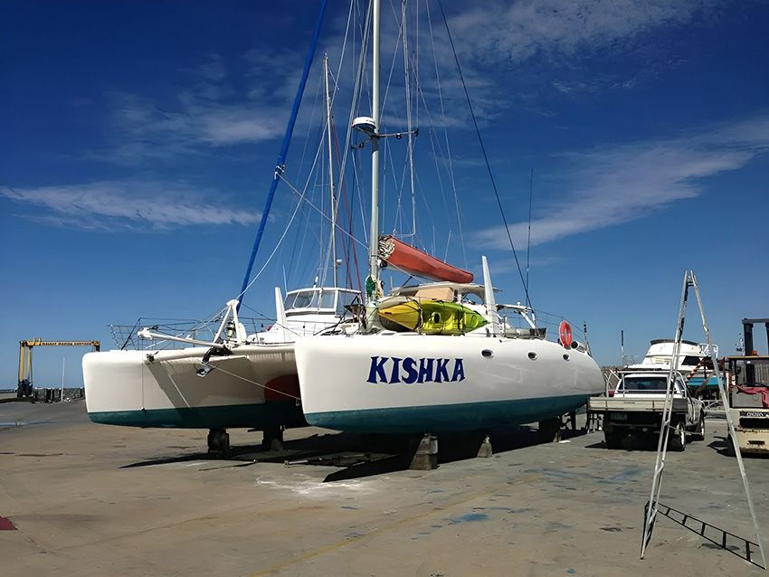 A Boat with the Name Kishka on the Side of It — Mackay Marine Services in Mackay, QLD
