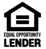 A black and white logo for equal opportunity lender