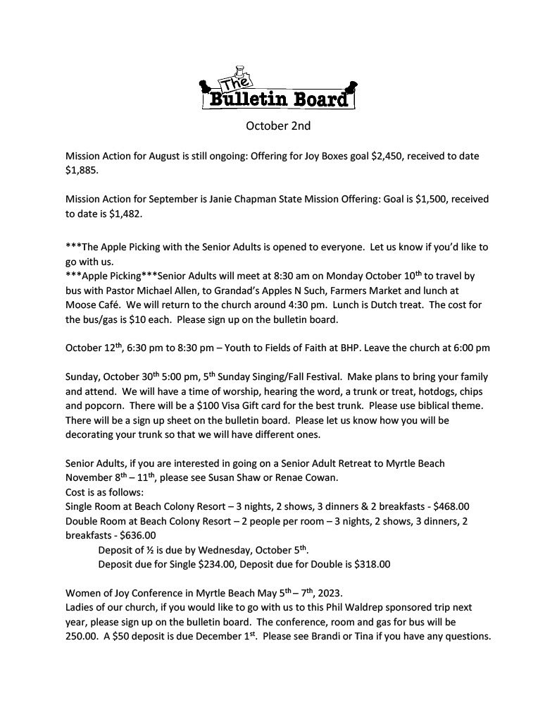 Baptist Church Honea Path, SC (864) 3692815