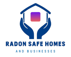 A logo showing two blue hands cradling a house outline containing a purple-to-orange square, with text below.