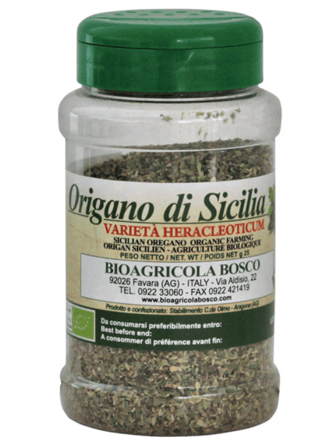 dried oregano from Sicily in a jar
