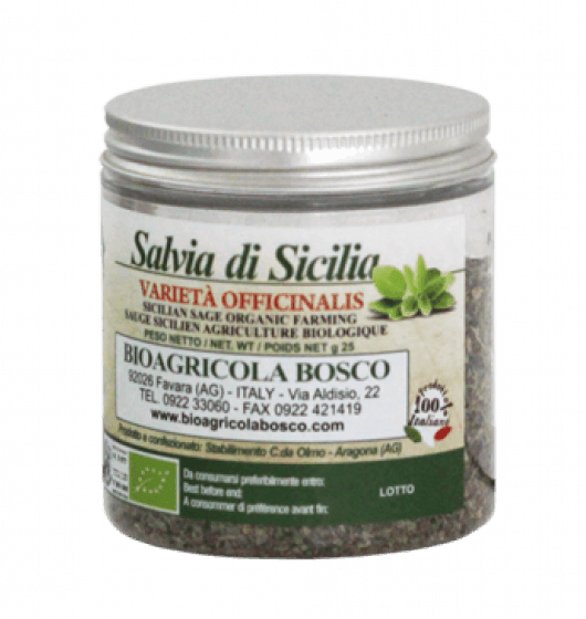 dried sage in a large jar