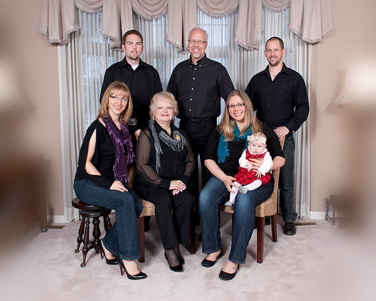 family portrait of whole family