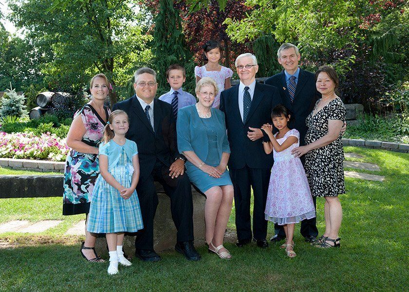 family portrait of whole family