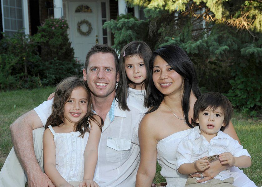 family portrait of five