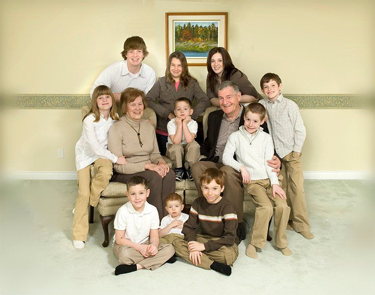 family portrait of whole family