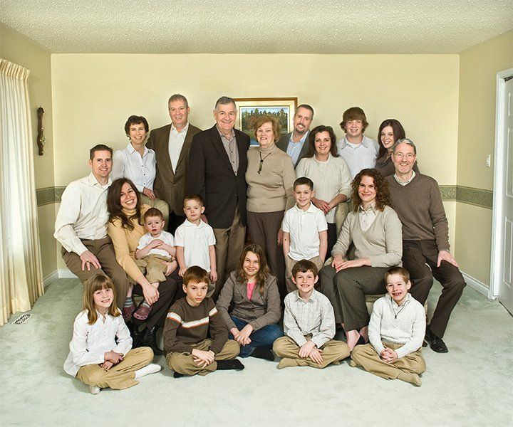 family portrait of whole family