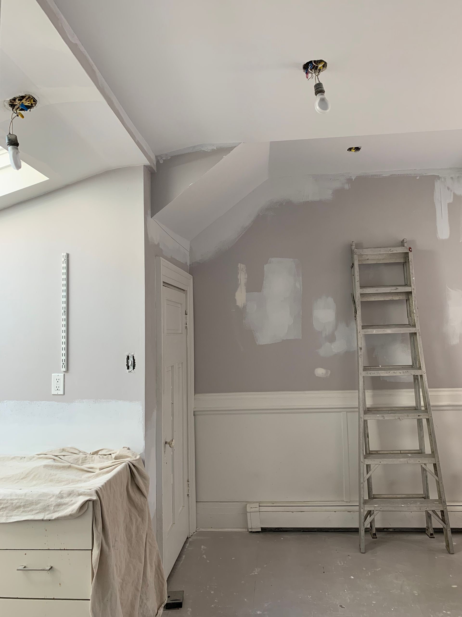 There is a ladder in the middle of the room.