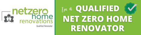 Logo for Net Zero Home Renovations featuring a green 