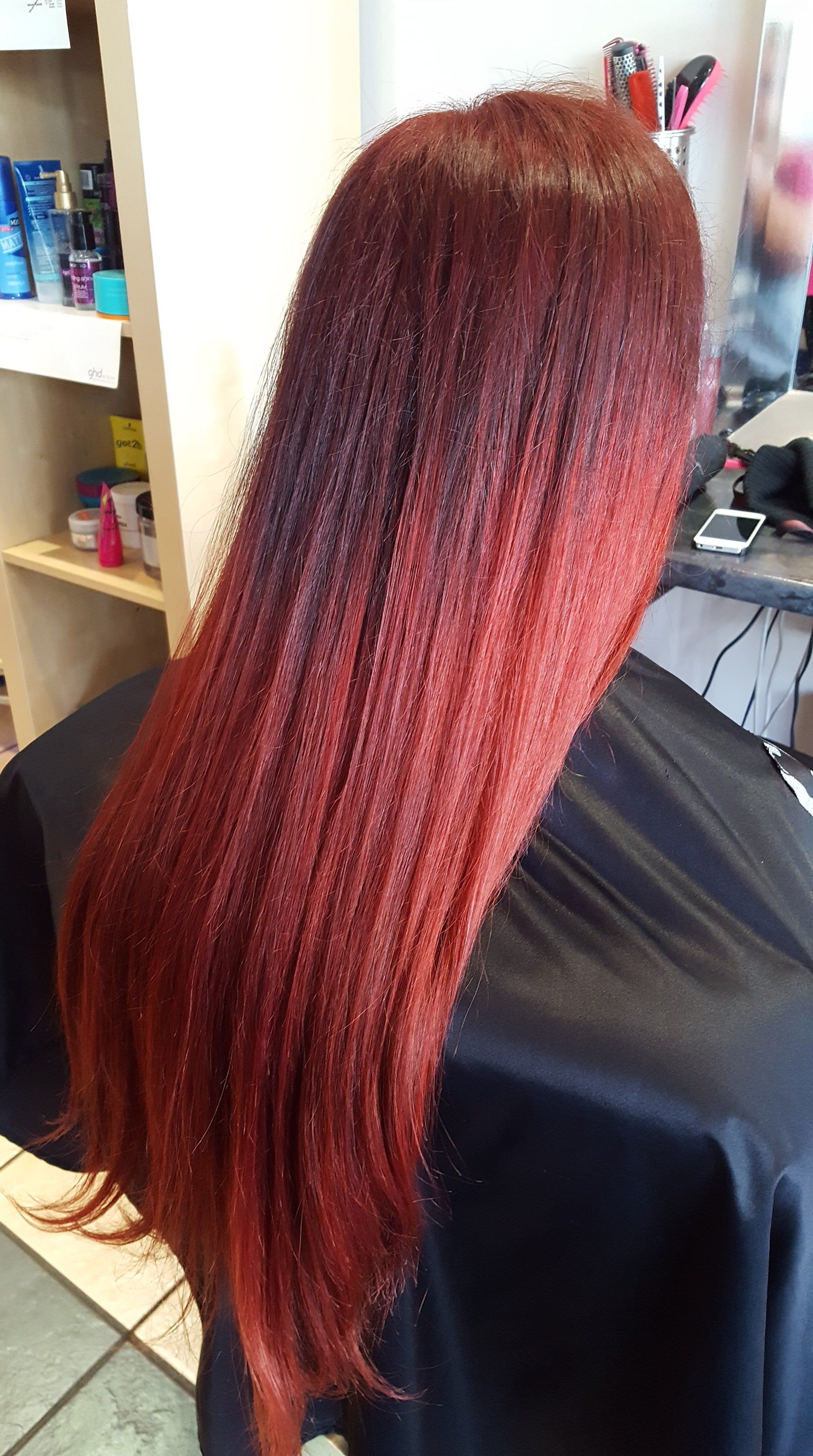red coloured hair