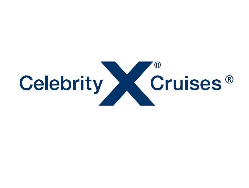 Celebrity x cruises logo on a white background