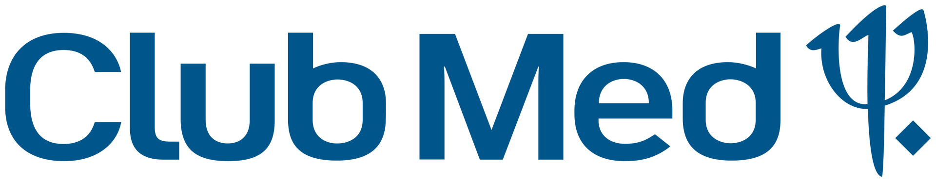 A blue club med logo on a white background
