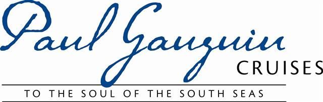 A logo for paul gauguin cruises to the soul of the south seas