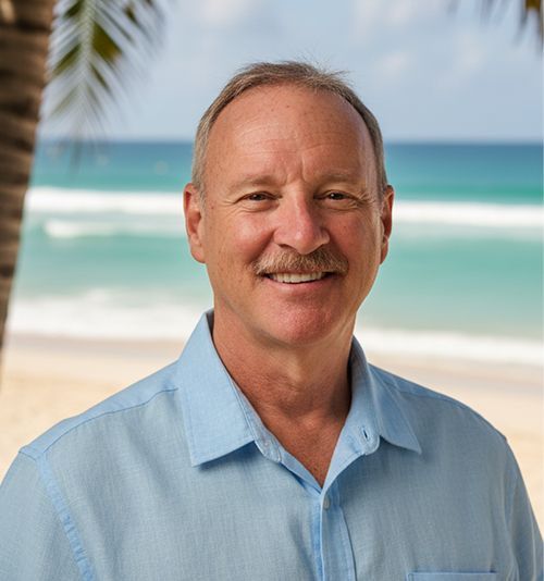 Len smiling outside near his Papaikou farm on Hawaii’s Hamakua Coast