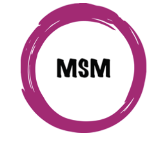 A purple circle with the word msm inside of it