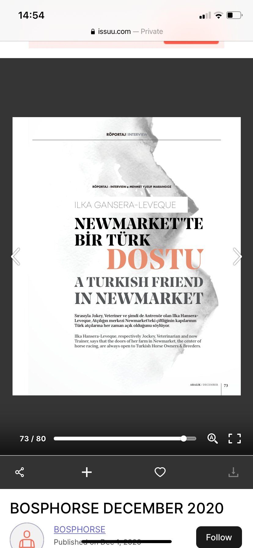 A screenshot of a newspaper article on a cell phone.