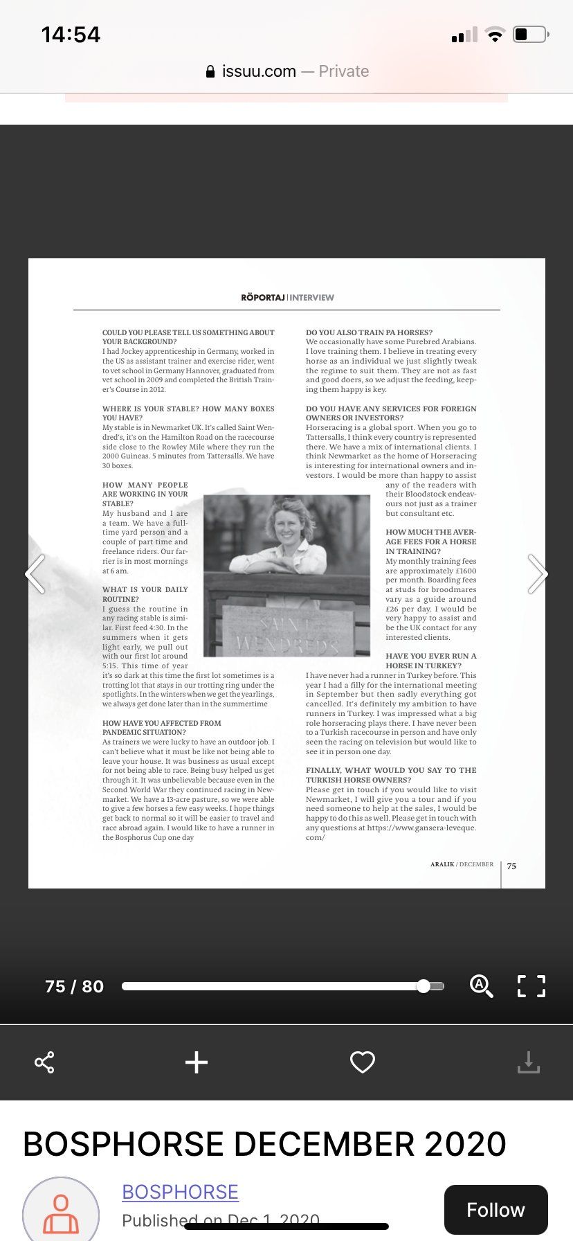 A screenshot of a newspaper article on a cell phone.