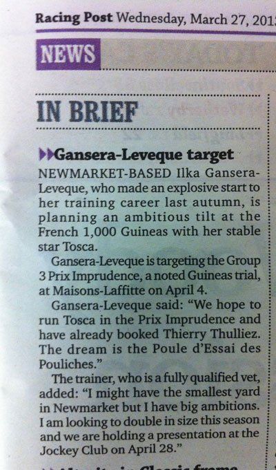 A newspaper article about gansera-leveque target
