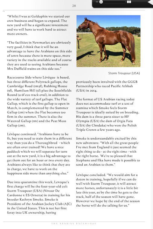 article in Purebred Arabian Magazine