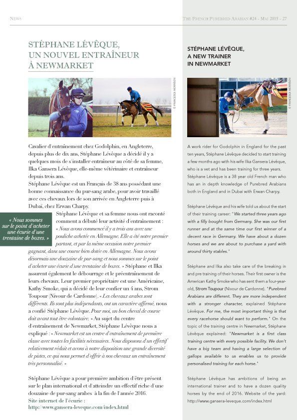 article in Purebred Arabian Magazine