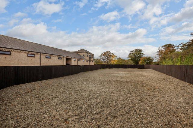 Menage at racing stables in Newmarket