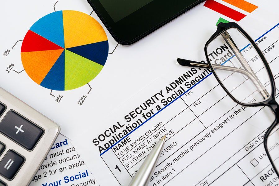 Social Security Law — Close-up of Social Security Application in Greenville, MS