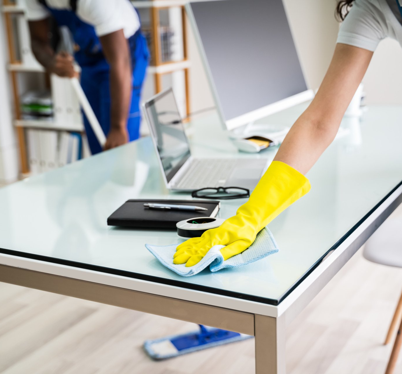 Person Holding A Mop Pail — Atlanta, GA — Wallace’s One Call Cleans It All