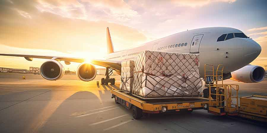 Image of an Aircraft loading cargo