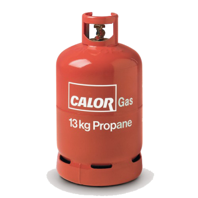 A red propane cylinder from calor gas