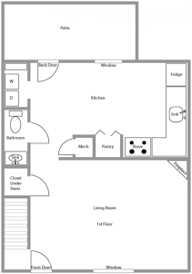 Laguna Point 2 bedroom 2.5 bathroom - 1st Floor Floor Plan