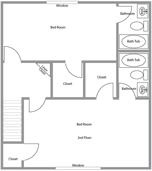 Laguna Point 2 bedroom 2.5 bathroom - 2nd Floor Floor Plan
