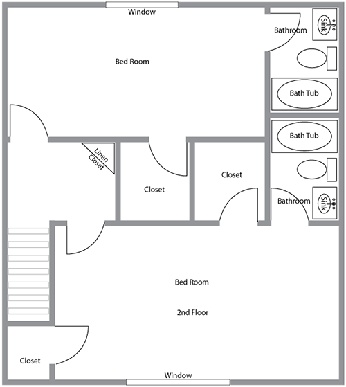 Laguna Point 3 bedroom 3.5 bathroom - 2nd Floor Floor Plan