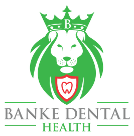 Logo for Banke Dental Health: a green lion with a crown, a dental shield, and the company name.