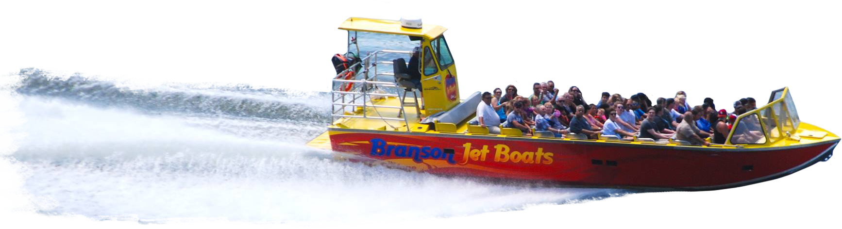 Branson Jet Boat with people in it