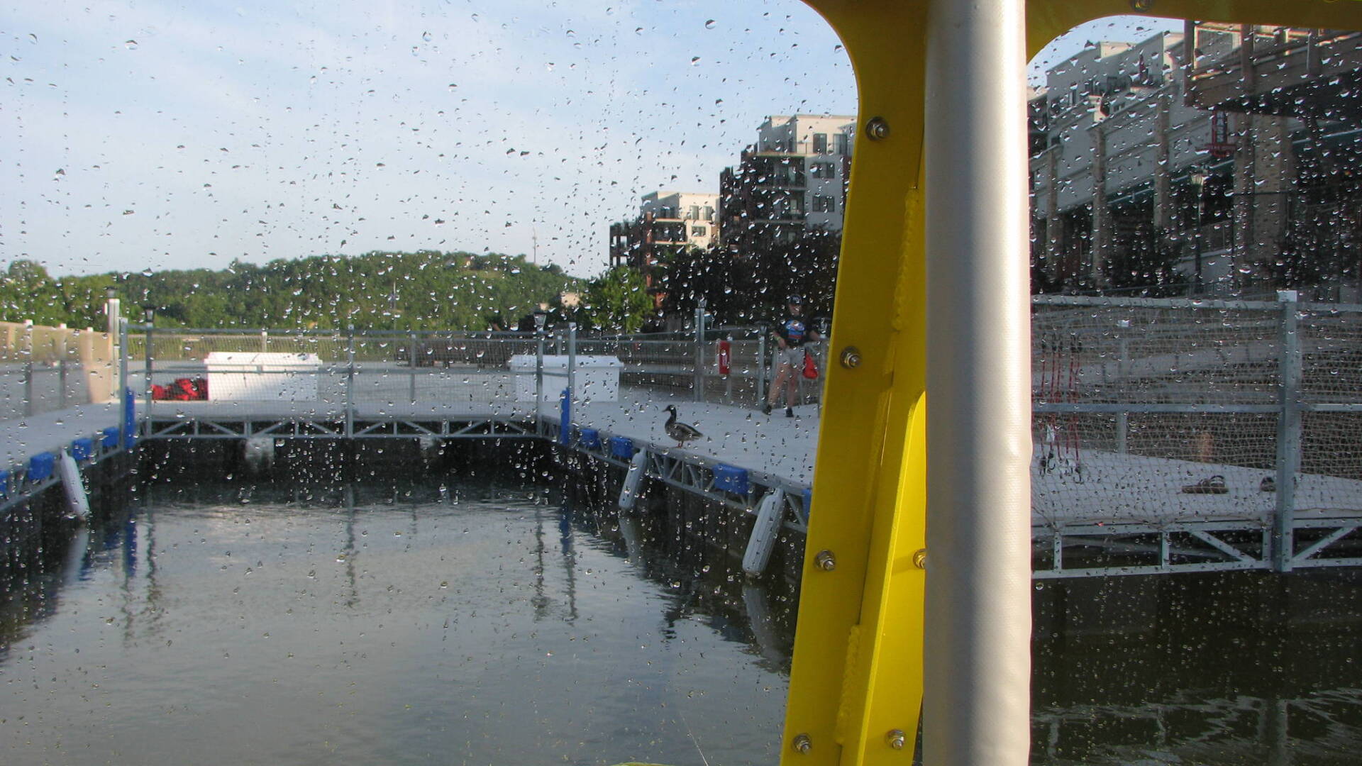 Water drops on a Branson Jet Boat window