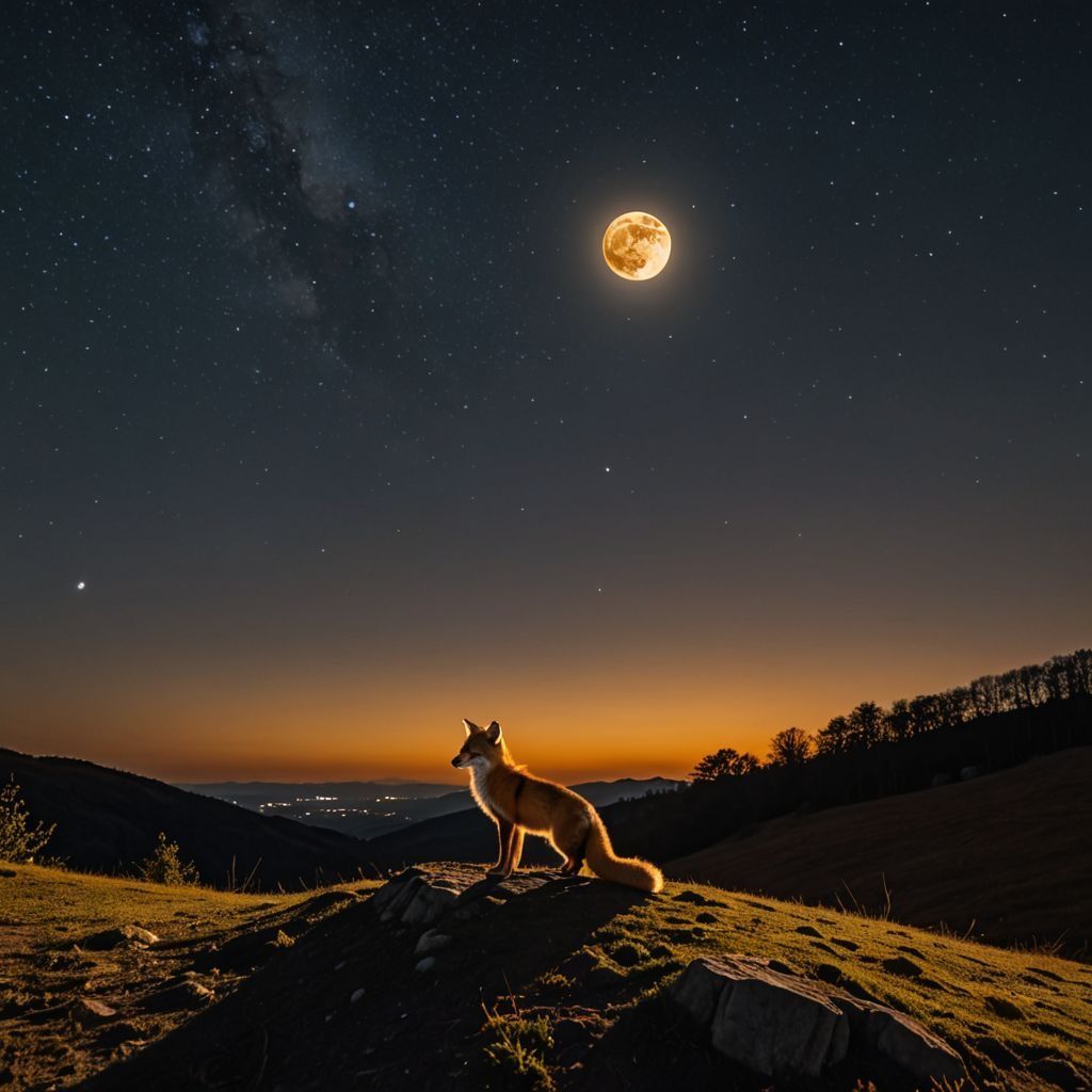 Ein Fuchs in der Nacht