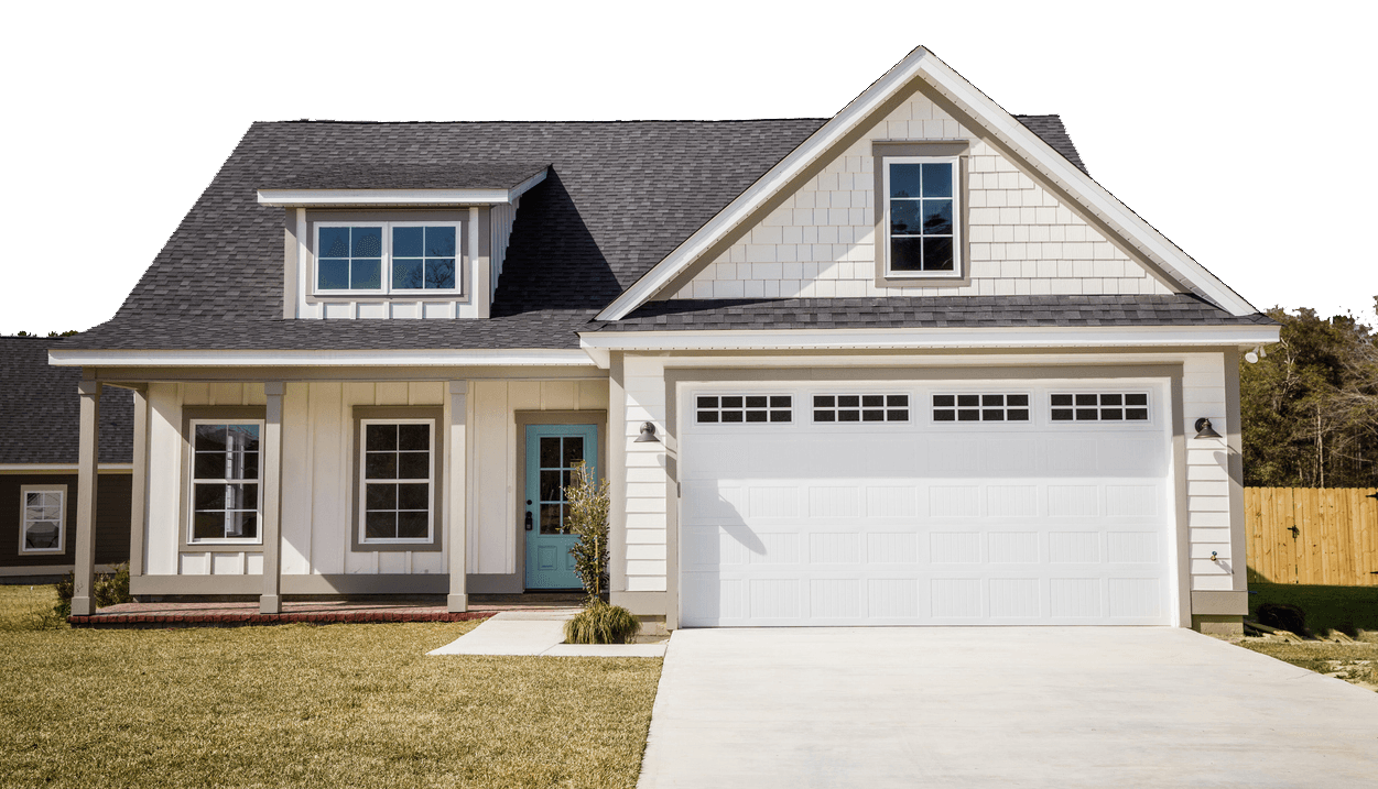 Empty White New Construction Cottage House