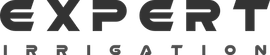 A black and white logo for expert irrigation