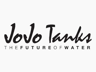 The logo for jojo tanks the future of water